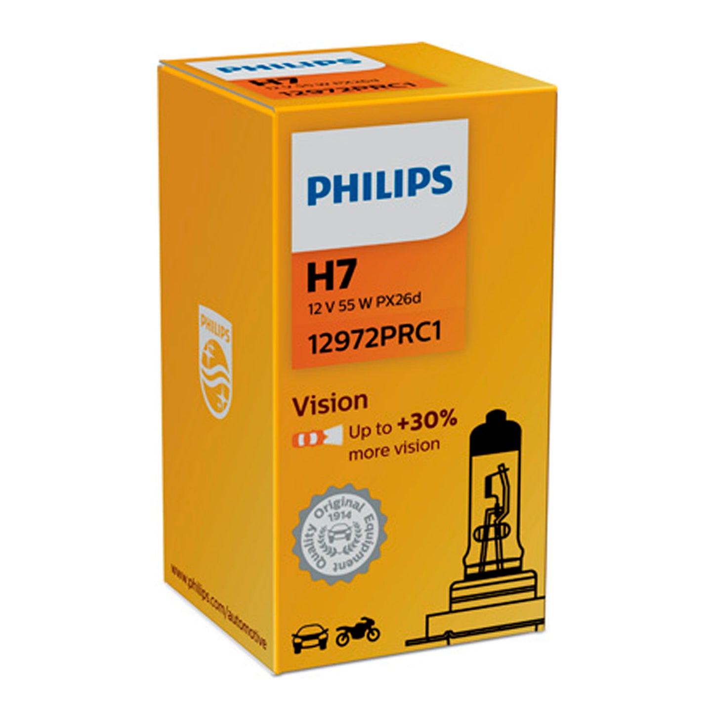 Halogenlampa PHILIPS Vision +30%, 55W, H7